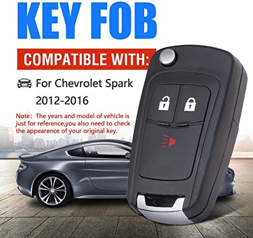 Keymall Flip ključna zamena za Chevrolet Spark 2012 2013 2014 2015 A2GM3AFUS03 3 dugmad samo ključni slučaj