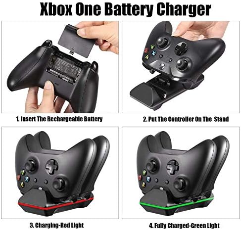 Kontroler baterija za Xbox One, Cvida 2 Pack 800Mah Xbox One Controller Battery Play ili Xbox One S / X / Elite kontroler - crna