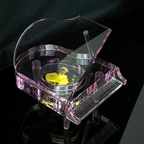 Zamtac romantični ružičasti kristalno staklo modernog klavirskog sata Tip muzičke kutije za vjenčanje poklon kućni ukras -
