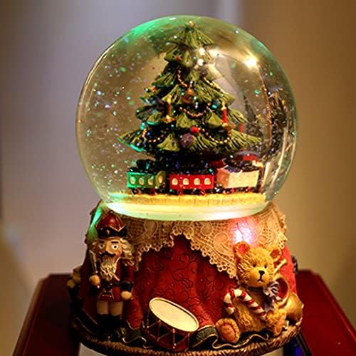 Zhyh Christen Tree Dream Crystal Ball Music Box Rotiranje malog vlaka Octave Box Girgin Božićni rođendan Poklon