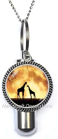 Giraffe Urn Giraffe kremacija urna ogrlica žirafe nakit prirode kremiranje urn ogrlica djeverušem kremacija urna ogrlica, ogrlica