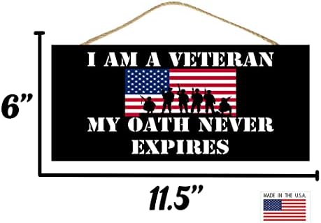 Rogue River Tactical Veteran zalat za kućno dekor Viseći zidni znakovni ukras Patriotska američka državna zastava u SAD-u