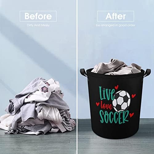 Live Love Soccer Football korpa za veš sklopiva korpa za veš kanta za veš torba sa ručkama