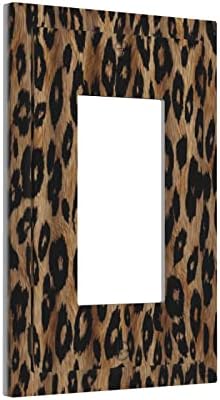 Leopard Print Cheetah Brown Wild Safari životinja 1 Gang Rocker Stick Prekidač Dekorativna jednokratna zidna ploča Električna izlazna