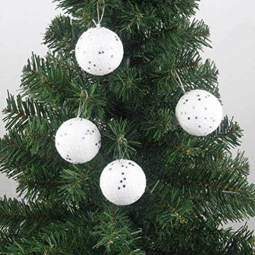 Kesyoo Božićni dekor 3.5cm Craft pjene kuglice Bijelo zanatske pjene okrugle kuglice Bijeli viseći ukrasi za vjenčanje za odmor DIY