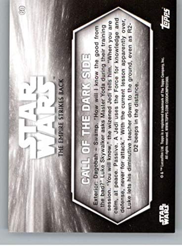 2019 TOPPS Star Wars Empire Strikes Back Crno-bijeli 60 Poziv na trgovačkoj kartici Mračne Luke Luke Skywalker