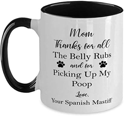 Španski mastiff mama, hvala na svim trbušnima i za pokupio moju pipu dvostruku tonu crno-bijelu šoljicu za kafu 11oz.
