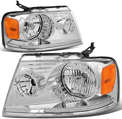 DNK MOTORING HL-OH-F1504-CH-AM Chrome Amber farovi zamjena kompatibilan sa 04-08 F150/06-08 Mark LT