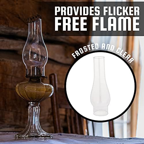 Ohlectric Glass Lamp dimnjak-dimnjak prozirno staklo za dimnjak - ručno puhana zamjena za starinske uljne lampe - Prevent the Flame-dimnjaci
