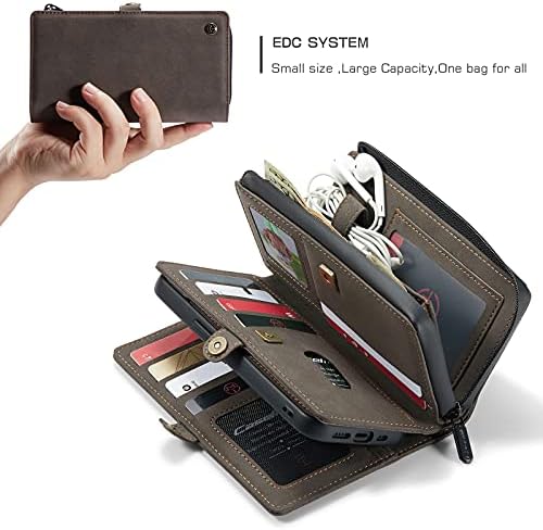 Caseme novčanik slučaj Kompatibilan sa iPhone 13, 6.1-inčni iPhone 13 slučaj, izdržljiv PU Koža Magnetic odvojivi zatvarač torbica