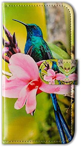 Bcov Galaxy S21 5G Case, Hummingbird Pink Flower kožna preklopna futrola za telefon poklopac novčanika sa držačem za kartice postolje