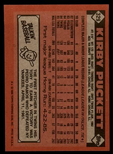 1986 TOPPS 329 Kirby Puckett Minnesota Twins Nm / MT blizanci