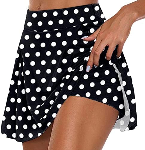 Flowy Pleased tenis Skorts suknje s kratkim hlačama Visoki struk Golf Skorts 2 u 1 Leopard Print Workout Culottes Mini suknja