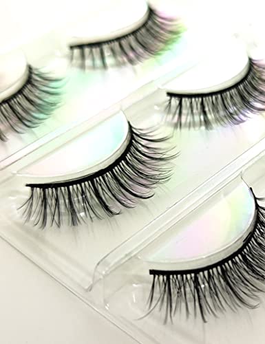 EYERIYO False Natural Faux Mink trepavice, 3 para meke višekratne svetlosne trepavice za volumen Fluffy Wispy Extensions Lashes Pack