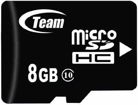 8GB Klasa 10 MicroSDHC tim velike brzine 20MB / Sec memorijska kartica. Munjevito brza kartica za LG Swift GT405 Thrill 4G Venus VX8800.