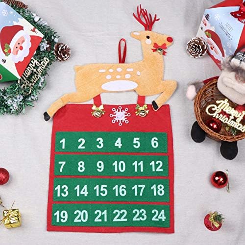 Amosfun vječni kalendar zidni viseći Božić viseći Advent Kalendar netkani Elk odbrojavanje kalendar zidni ukras za svečani odmor Nova