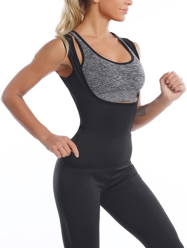 Yfqhdd žene bešavni korzet za znoj sauna odijelo Tank top Zipper Body Shiper Slimming Shirt