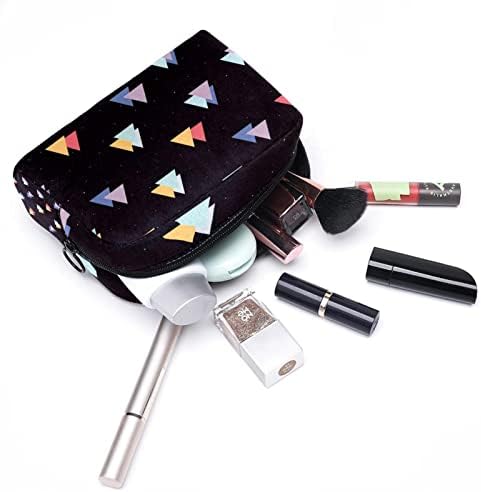 Woshjiuk Mala torba za šminku Travel Cosmetic Torba sa patentnim zatvaračem, trokut u boji, kozmetički organizator za žene