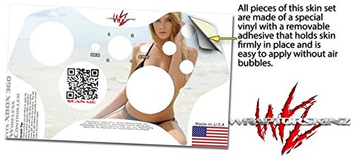 Koža u stilu naljepnice WraptorSkinz kompatibilna sa XBOX 360 bežičnim kontrolerom-Kayla DeLancey Black Bikini 3