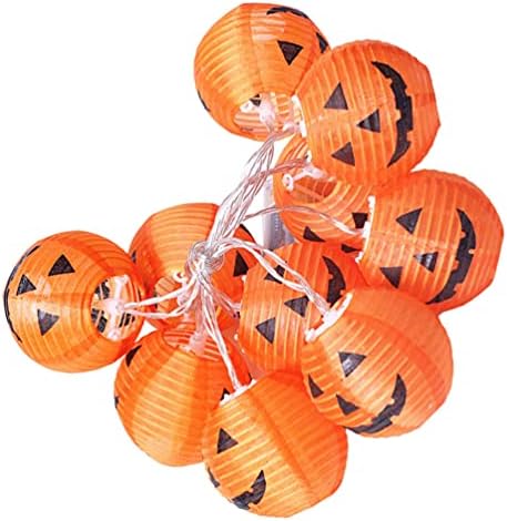 generički 1 Set Halloween Pumpkin Lantern String Light 10 LED 3D Jack-O-Lantern Atmosphere Light svjetlo za odmor na baterije narandžasta