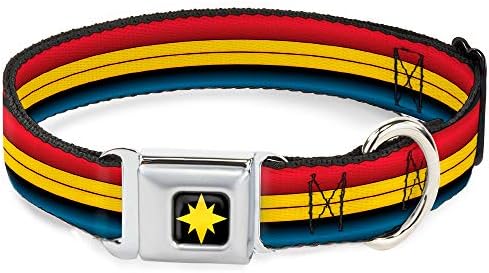 Kopča za Pseću ogrlicu kopča za sigurnosni pojas Kapetan Marvel Stripe crveno zlato plava 11 do 17 inča širine 1,0 inča