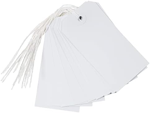 Jam papir poklon oznake sa nizom - srednje-4 3/4 x 2 3/8-Bijelo-rasuti 100 / Pakovanje