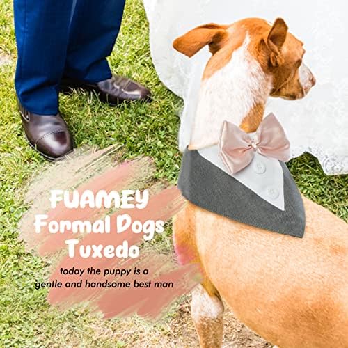 FUAMEY Dog Tuxedo, formalni pseći vjenčani Bandana ovratnik za pse sa leptir mašnom rođendanski kostim psa Podesiva odjeća za kućne