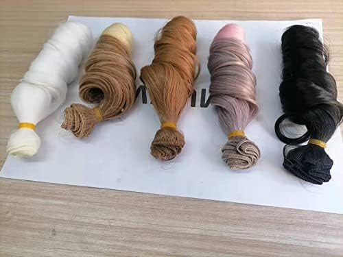 MUZI WIG 5,9 x 39,4 in, 5rolls kovrčava toplotna kosu za kosu za diy 1/3 1/4 1/6 BJD SD lutke perike, preispitivanje lutke kose, lutka,