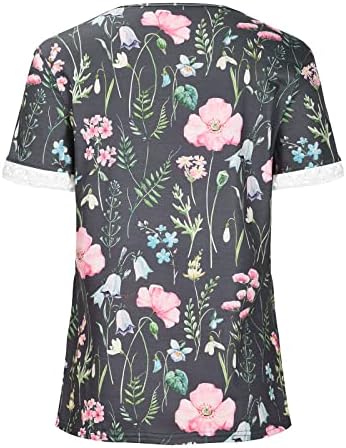 Ženska ljetna majica Top Ležerne prilike Floral tiskani V izrez kratkih rukava majica kratkih rukava