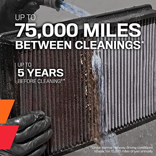 K & N Filter za vazduh motora: Ponovno za višekratnu upotrebu, očistite svakih 75.000 milja, pranje, premium, zamjenski filter za