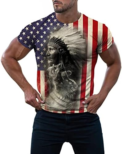 Velike i visoke majice za muškarce u nevolji američka zastava atletski Fit majica američka zastava Patriotske majice majica 4. jula
