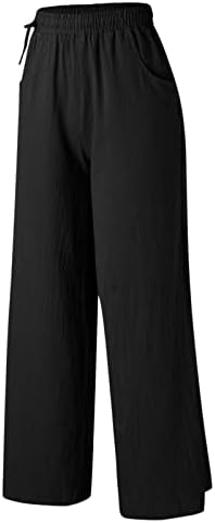 Miashui Flare Legging ženske pamučne široke pantalone sa visokim strukom ravne Retro književne Casual pantalone za ceo dan
