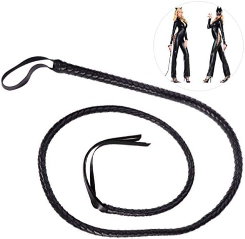 AMOSFUN Whip Whips Cirkus kostimo Ženski dodaci Flogger Flogger za - 1. 8cm- 2. 0m Premium kvalitetna kožna zaglog za žene