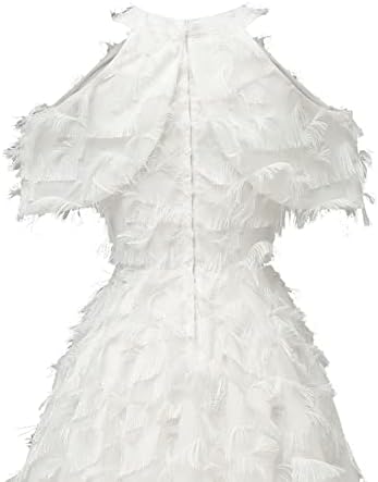 Seksi halter izrez Midi haljina Žene isključena ramena mamusna fringe flapper plesne haljine Tassel Great Gatsby haljina