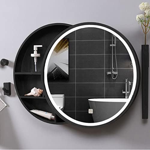 FIFOR LED okrugli ormar za ogledalo u kupaonici,ormar za klizno ogledalo, Površinski nosač, zidni ormarići preko WC-a, zidni ormarić