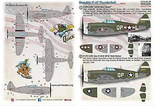 Skala za ispis 48-178 - 1/48 - Republički Thunderbolt P-47, vlažni naljepnici