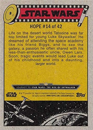 2019 TOPPS STAR WARS Putovanje za uspon Skywalker 14 Luke Skywalker-ove ambicije trgovačke karte