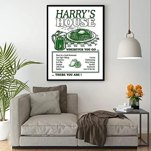 Uvavo Harry Style Poster za dekor zona Zelene postere House Music Album Lista menija Zidna art Legendarna umjetnica Poklopac moda