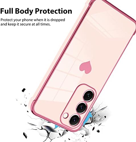 Bonoma za Samsung Galaxy S23 5g Slučaj Slavčano zaslona na srcu Luksuzni elegantni fotoaparat Protector Soft TPU Shoot otporan Zaštitni