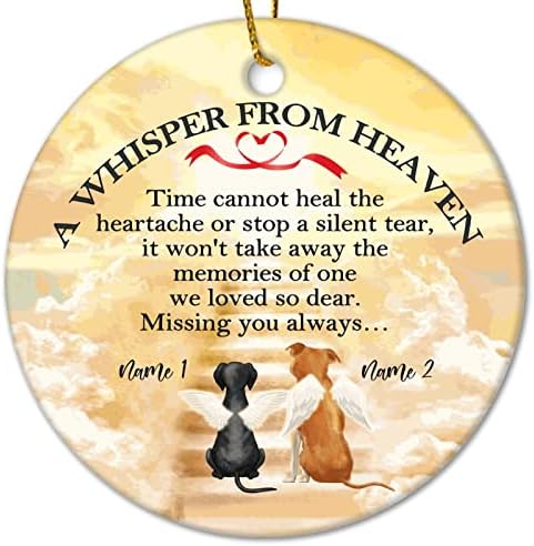 A Whisper from Heaven Frenchton pas Božić keramički Ornament personalizovano ime psa keramička Božićna uspomena Pet Memorial Vintage