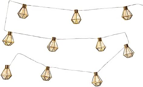 Kurt S. Adler Kurt Adler 10-Dijelna Zlatna sijalica u kavezu i 50 topla bijela Vila LED novitet Light Set, Multi