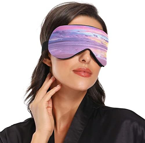 Ružičasta neba plaža prozračna maska ​​za spavanje, hladno osjećati poklopac za spavanje očiju za ljetni odmor, elastično oblikovano