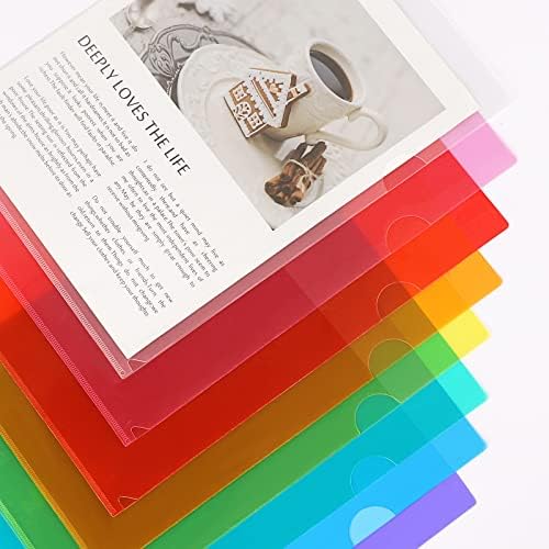 EOOUT 45pcs Clear Folders plastični projektni džepovi, fascikle Clear Document, 12.2 x 8.7, plastični rukavi u 8 boja, plastične fascikle