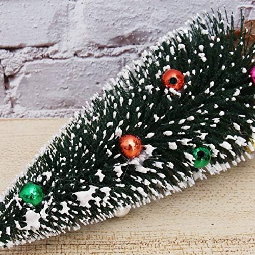 Bestoyard Mini božićno stablo minijaturno borovo drvo umjetno božićno stablo Snow Tree Bottle četkica sa drvenim bazom za odmor za