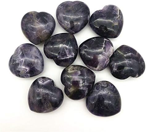 Qiaononi ZD1226 1pc Prirodni iznos Ametist Kristalni kamenci u obliku srca u obliku palma zacjeljivanje uzorka Pokloni Prirodni kamenje i minerali Shope kamenje