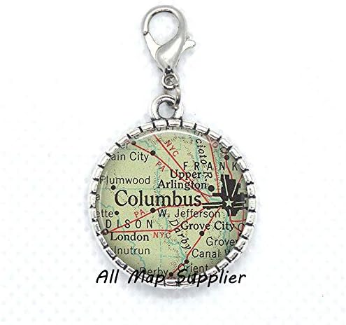 AllMapsupplier modni patentni patentni zatvarač, Columbus, Ohio jastog kopča Columbus Map pauze, Columbus Map kopča za jastog, Columbus