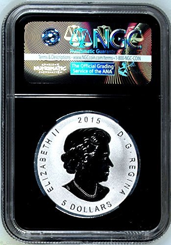 2015 Kanada .9999 Srebrni novčić javorov list otporan na obrnuto E = MC2 Prvi izdanja 5 USD PF69 NGC