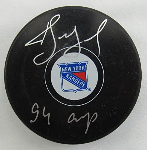 Alexei Kovalev potpisao Auto Autograph Rangers Logo Hockey Puck w / Insc JSA Witnes-autographed NHL Paks