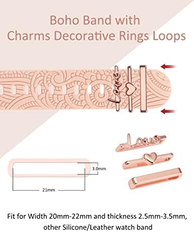 Dekorativne prstenove petlje Kompatibilne s Apple Watch Band Charms 41mm 40mm 38mm 42mm 44mm 45mm 49mm Žene, Boho uređen Fancy Nakit