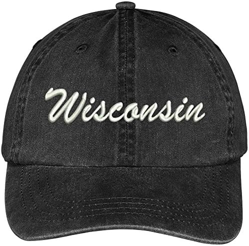 Trendy Odjeća Wisconsin država vezena sa niskim slovom za podesivu pamuk